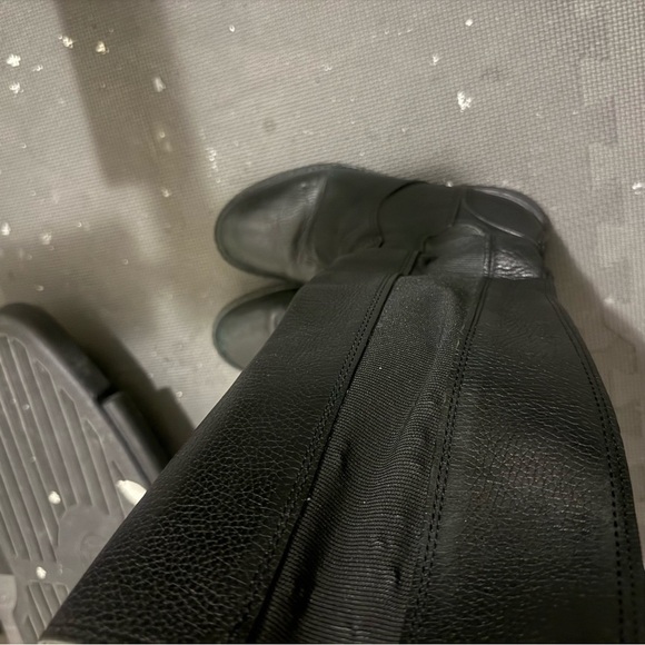 Tory Burch Black Christy Tumbled Leather Stretch Riding Boots - Picture 6 of 11